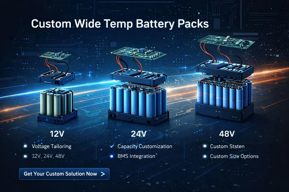 custom wide temp battery packs