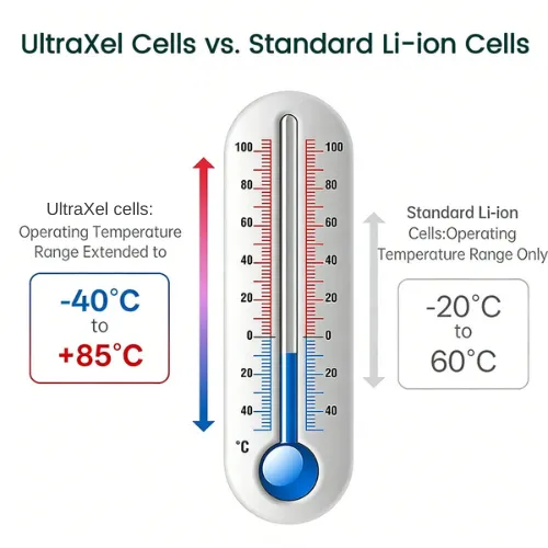 A Diagram Showing The Differences Between UltraXel Battery Cells And Ordinary Lithium Battery Cells