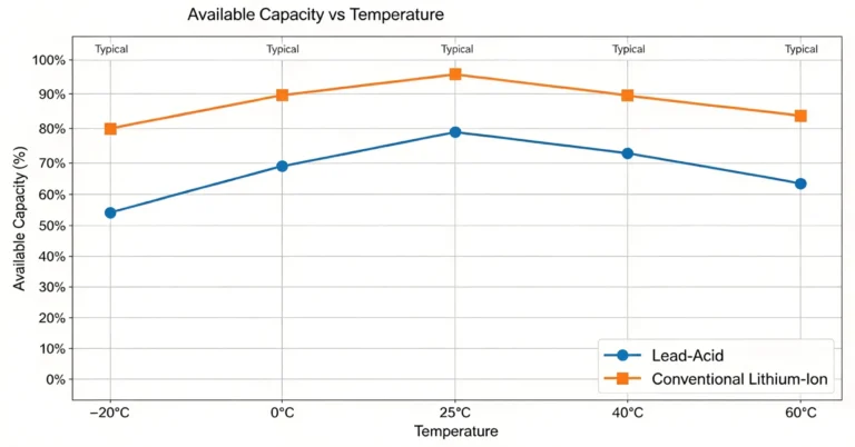 Lithium Vs Lead Acid Capacity Under Different Temp