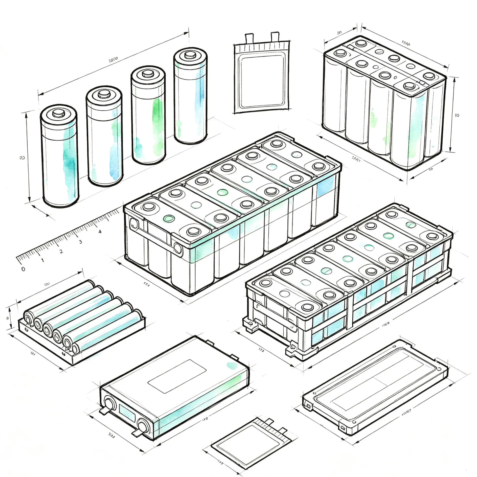 Custom battery packs in 14500, 18650, 21700 and 32140 cell formats