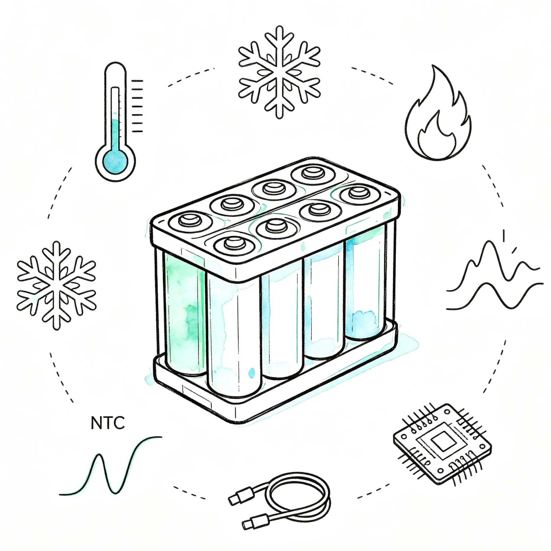 Custom lithium battery packs engineered for high and low temperature environments