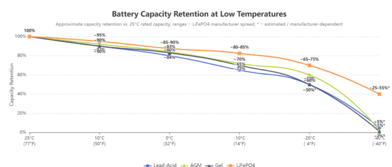 Battery Capacity Retention At Low Temperatures