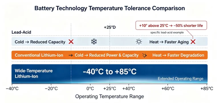 Battery Technology Temperature Tolerance Comparison